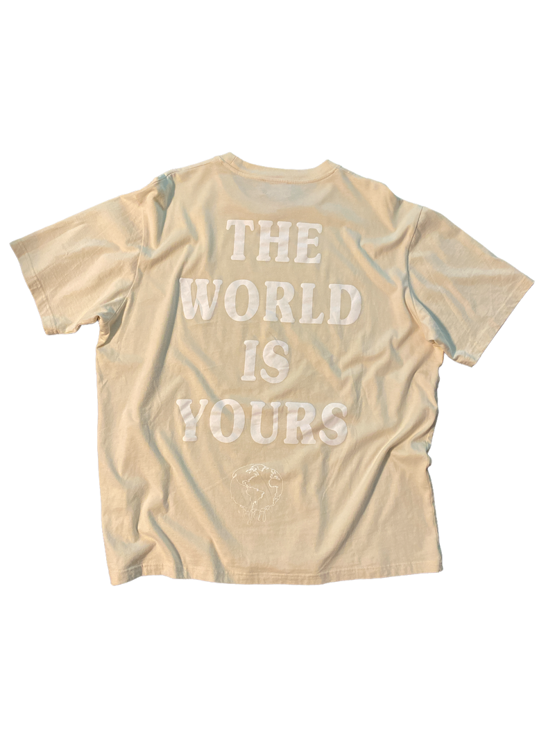 Tee-shirt oversize "The World Is Yours" Crème.