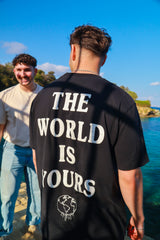 Tee-shirt oversize "The World Is Yours" Noir.